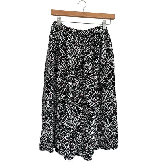 Vintage Silk Midi Length Skirt Size 7 / 8 Donna Morgan Polka Dot - Picture 1 of 5